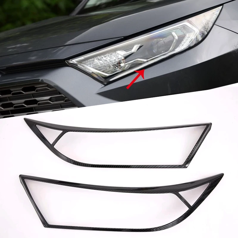 Для Toyota Rav4 2018 2019 ABS углеродное волокно стиль хром черный аксессуары покрытый
