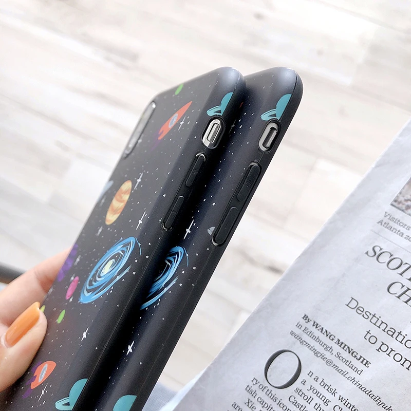 Чехлы для телефонов iphone 11Pro XS Max X XR Brilliant Space planet матовый IMD мягкий чехол для iphone 11 6 6S 7 8 Plus задняя крышка fundas