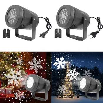 

LED Snowflake Laser Projector Light Move Snow USB Rotating Projection Lamp New Year Party Christmas Decoration Snowfall
