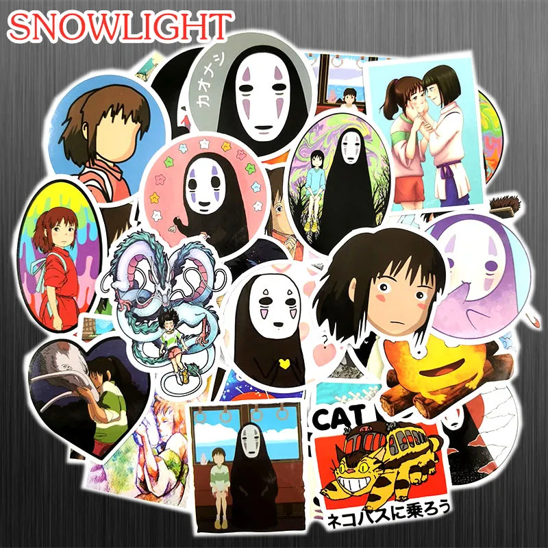 50pcs Creative Spirited Away StickersHayao Miyazaki  No Face Men Sticker Mobile Phone Laptop Guitar Skateboard decal Stickers