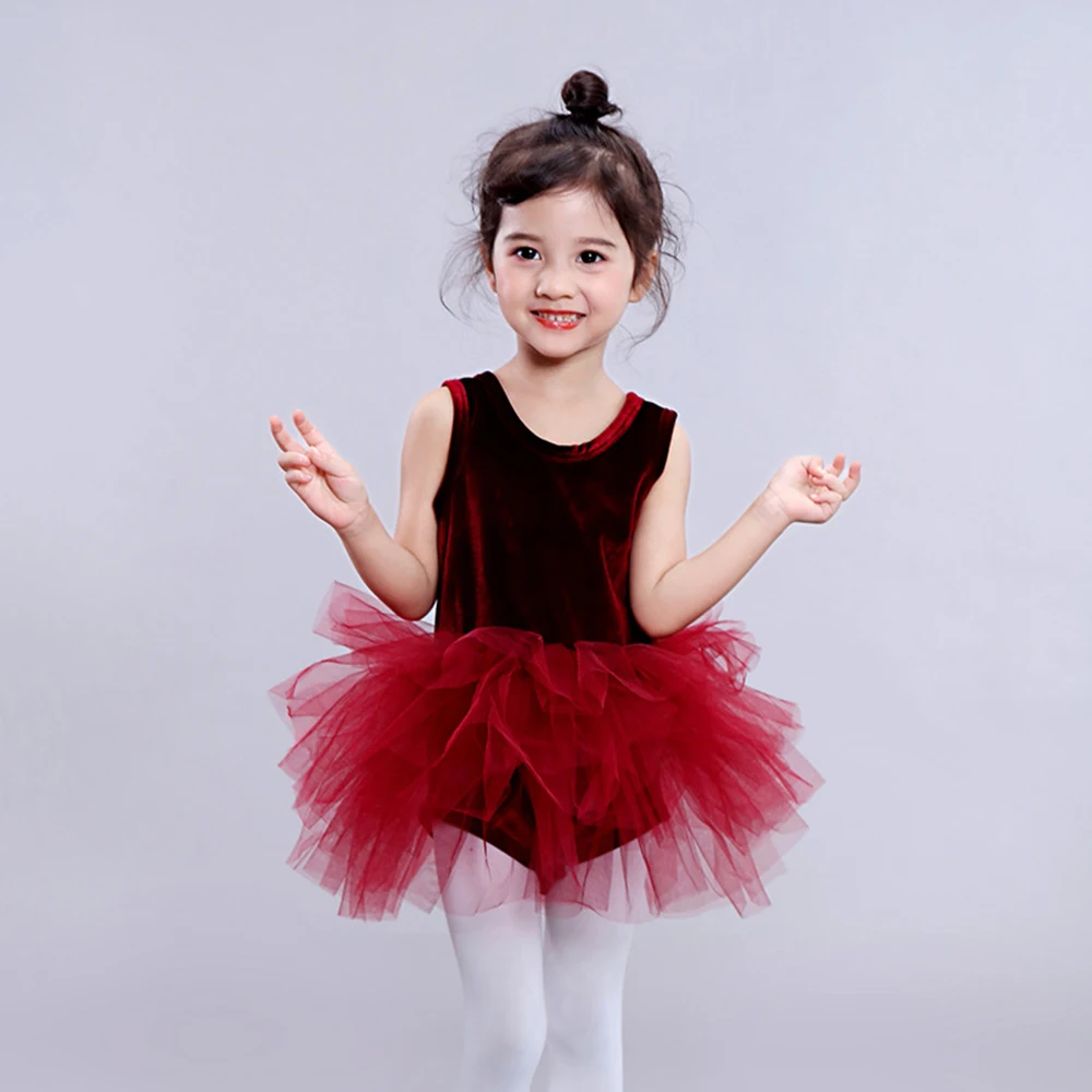 Ballet Tutu Dress Girls Dance Clothing Kids Training Princess Skirt Costumes Gymnastics Leotards
