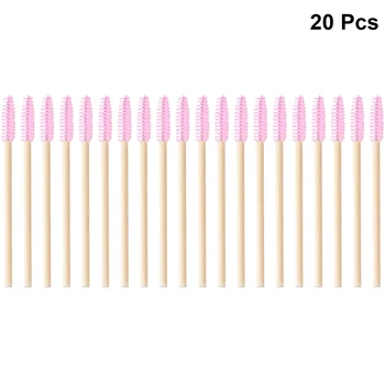 

20pcs Disposable Eyebrow Brushes with Bamboo Handle Versatile Makeup Brushes Portable Lash Curler Eyelash Brush Comb Cosmetic Su