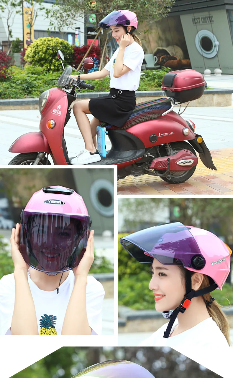 Мотоциклетный шлем Для мужчин для е-байка Для женщин половина шлем летняя одежда с зашитой от уф, солнце-устойчивое и изображением героев