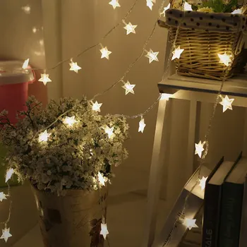 

10/20/40 LED Star Light Strings Twinkle Garlands Battery Powered Lights Holiday Party Wedding Decoration Fairy Lights LK