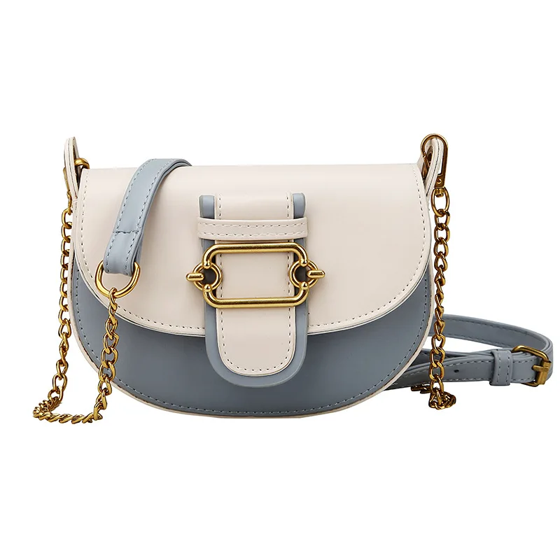 

2019 Collides with Each Other In Color, Simple Texture and Simple Ins Chain with One Shoulder and Inclined Saddle Lady