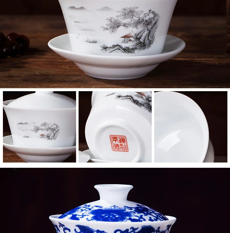 240 мл Gaiwan керамическая фарфоровая чайная соусница для тарелки Обложка набор пиалы для чая Посуда для чая кухонная посуда для питья мастер рукоделье чашка украшения подарки
