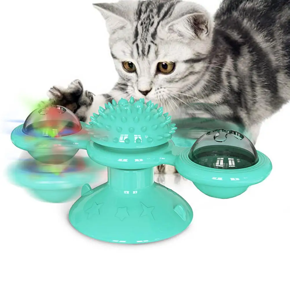 DishyKooker ветряная мельница игрушка для кошек Интерактивная вращающаяся Массажная