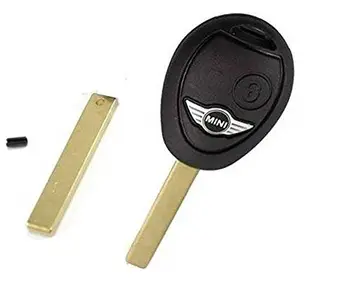 

NAWO - Carcasa para llave con mando a distancia para Mini Cooper S, D, One y Clubman, con 2 botones y sin logotipo