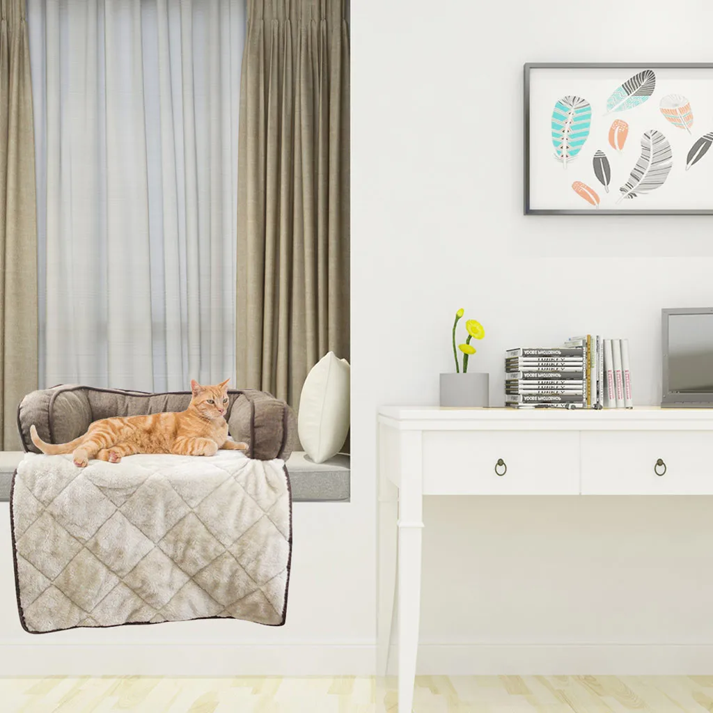Pet Beds Sleep Warm Soft Sofas Puppy Blanket Chair Pad Floral Print Multi-function Dog Cat Mats Pet Car Seat Cover Sofa Mats
