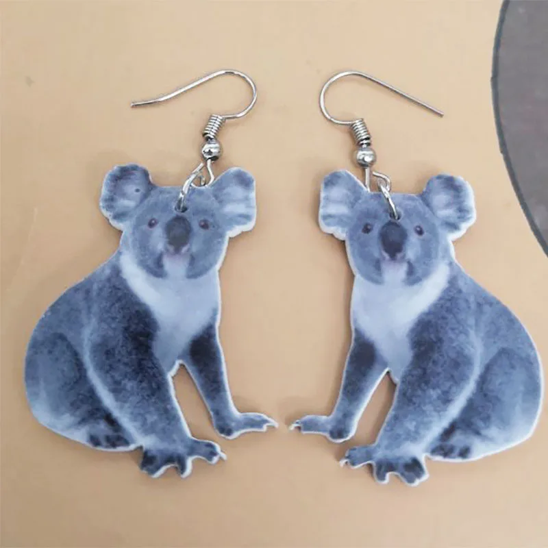 Женские акриловые серьги-подвески Koala Bear вечерние с подвеской в виде животного