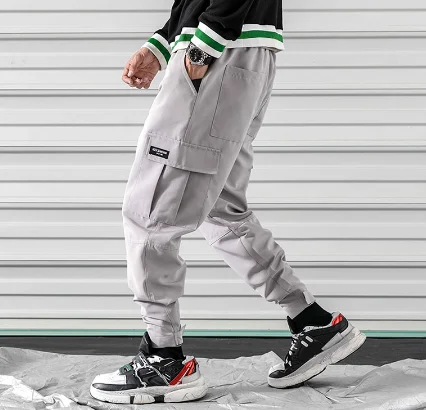 MQH24Pockets брюки карго мужская одежда Мужская Уличная одежда шаровары мужские хип-хоп джоггеры брюки корейские модные брюки