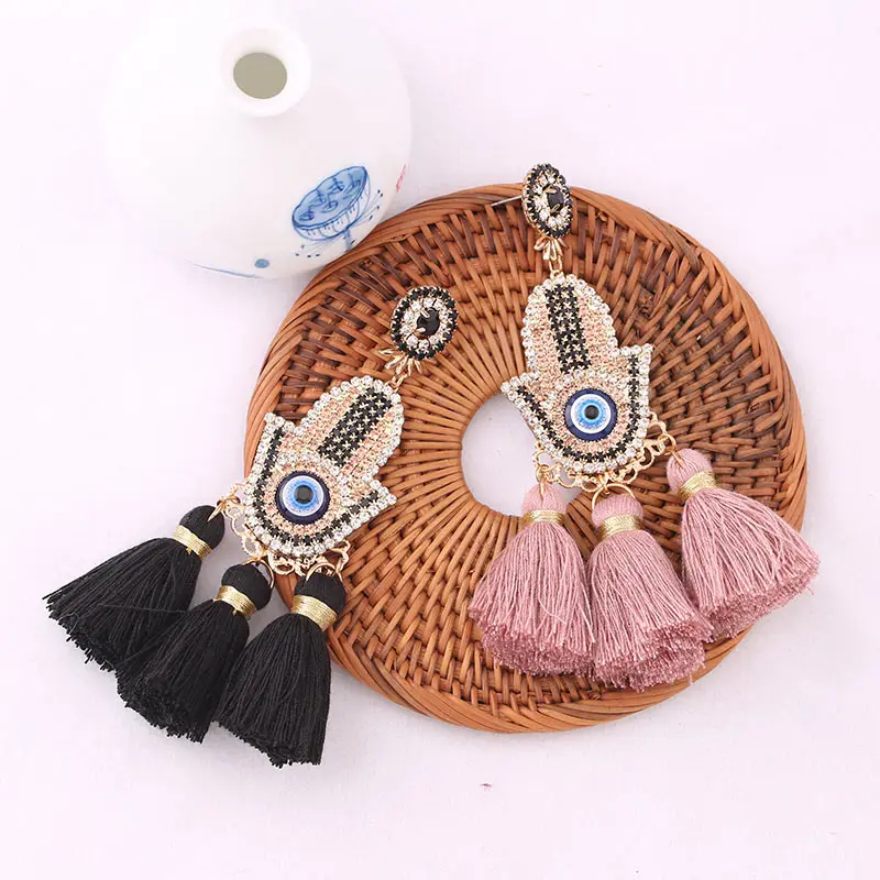 

Bohemian Tassel Pendant Earrings For Women Statement Crystal Handmade Oorbellen Wedding Minimalist Bridal Fashion Accessories