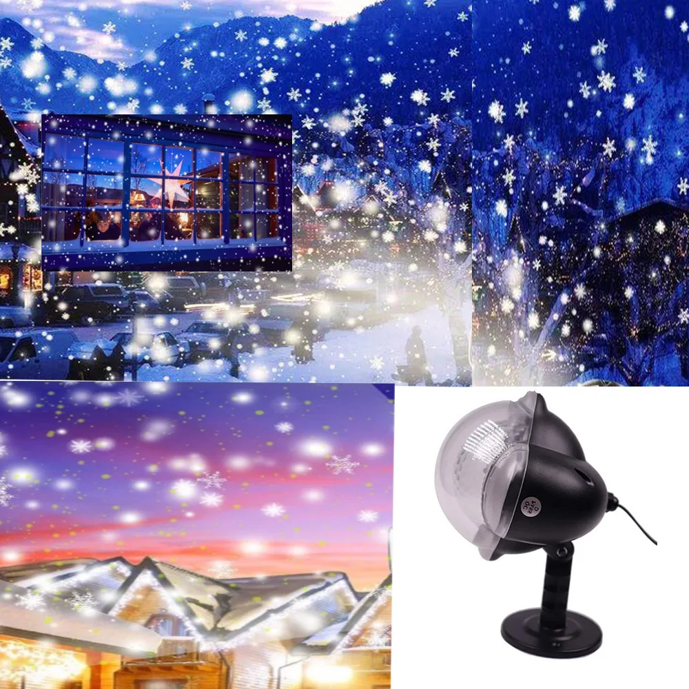 Snowfall Projector IP65 Moving Snow Outdoor Christmas Laser Snowflake Projector Lamp Christmas New Year Party Decoration