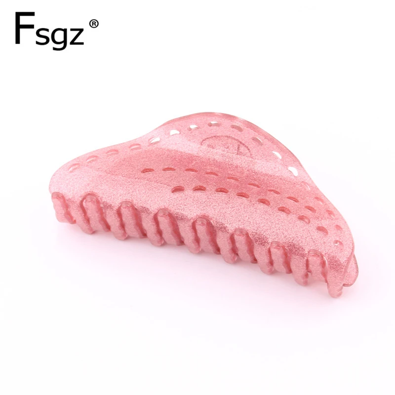 

11 Cm Hair Crab For Women Solid Shining Powder Acrylic Catching Clamps Hollow Out Pattern Claws For Hair Disc Hair Style Tools
