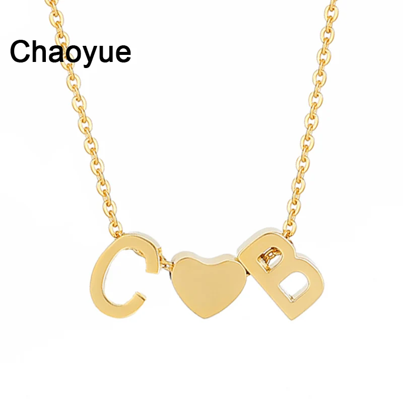 Tiny Heart Initial Necklace for Women Stainless Steel Gold Plated Name Choker Necklace Wedding Anniversary Jewelry Gifts