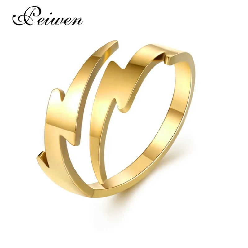 Blitz Symbol Ring Edelstahl Gold Silber Farbe Manner Frauen Ringe Einstellbare Paar Hochzeit Band Mannlich Weibliche Offene Ringe Ringe Aliexpress