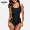 Anfilia Women One Piece Sports Swimsuit Sports Swimwear Padded Backless Beach Wear Bathing Suits Monokini Anthletit Bodysuit ► Photo 1/6