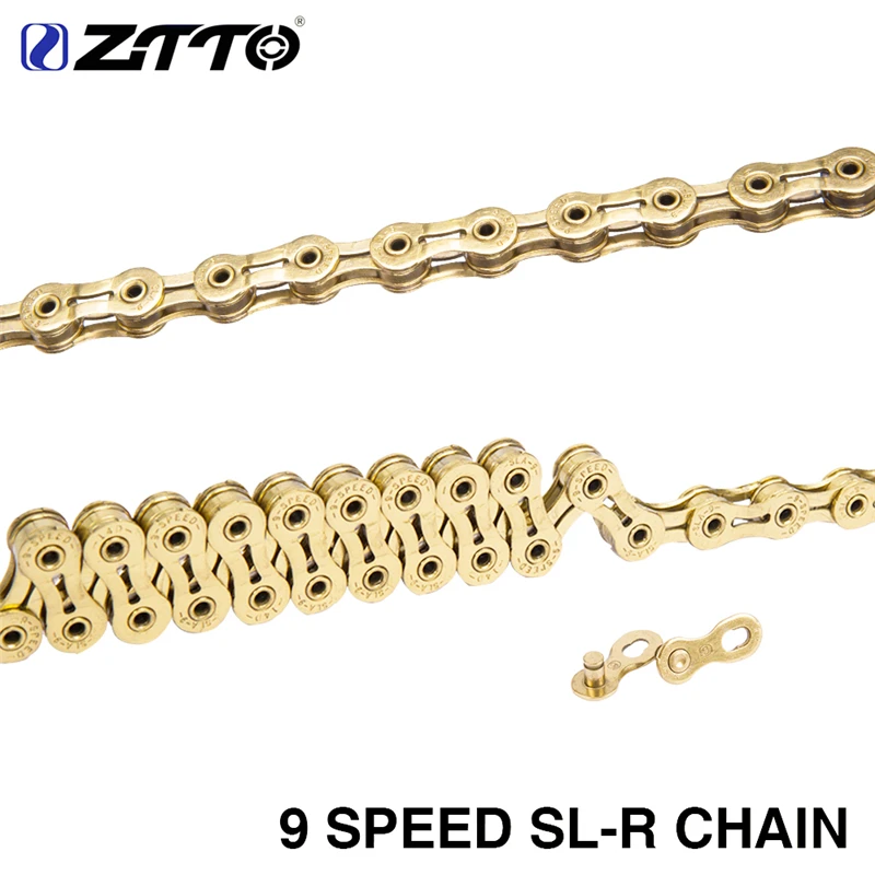 Perfect New ZTTO MTB 9 Speed Golden SLR Chain 9s 27 s Mountain Bike Road Bicycle Chain Durable Lightweight Parts for Parts K7 System 0 Perfect New ZTTO MTB 9 Speed Golden SLR Chain 9s 27 s Mountain Bike Road Bicycle Chain Durable Lightweight Parts for Parts K7 System 0
