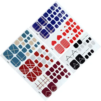 

12 Sheets Toenail Sticker Fake Toenails Full Cover Nail False Nail Fake Toenail Sticker Toenail Patch Manicure Decoration (6 Pat