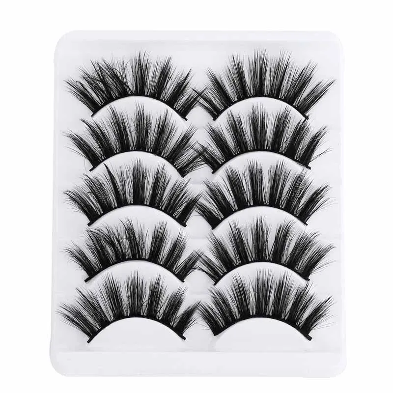 

5 Pairs Natural Long Eyelashes Makeup False Eyelashes Eyelash Extension Makeup Handmade Fake Lash Fluffy Wispy False Eyelashes