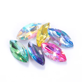 

XIAOPU Laser Horse Eye Shiny Sparkly K9 Glass Loose Rhinestones Pointback Strass Crystal Glue on Clothing Crafts DIY Jewelries