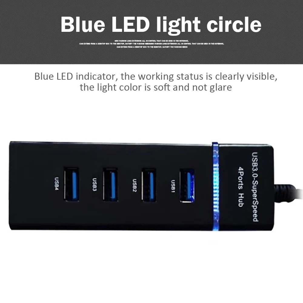 4 порта Супер скоростные концентраторы Hi-speed 4 порта USB 3,0 мульти концентратор разветвитель расширения для настольных ПК ноутбук адаптер ABS 5 Гбит/с usb-хаб