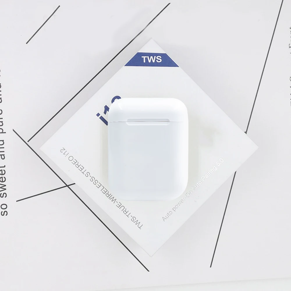 Оригинальные матовые наушники i12 tws 5,0, беспроводные bluetooth наушники, умные сенсорные гарнитуры, спортивные наушники i12tws fone de ouvido - Цвет: i12 D  white box