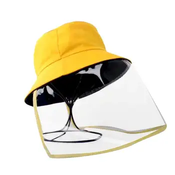 

Unisex Wide Brim Sun Protection Transparent Anti Splash Face Covering Mask Anti Droplet Dust Proof Face Shield Bucket Hat