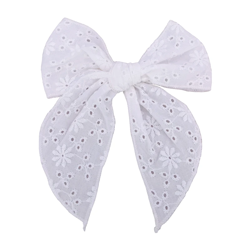 Fable Bow Hair Clips Baby Girls Women Linen Hemmed Hair Bow Clips Cotton Large Tails Hair Bows Accessories Hairgrips ergo baby accessories