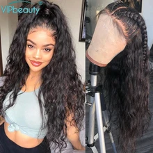 Vipbeauty 150% предварительно выщипанные волнистые человеческие волосы на кружеве, парики с детскими волосами, бразильские волосы remy, парик для черных женщин 1"-24"