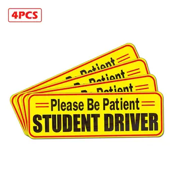 

Beginner Car Sticker Reflective Magnet Car Signs STUDENT DRIVER Car Body For The Novice Magnetic Bumper Sticker Car Accessories