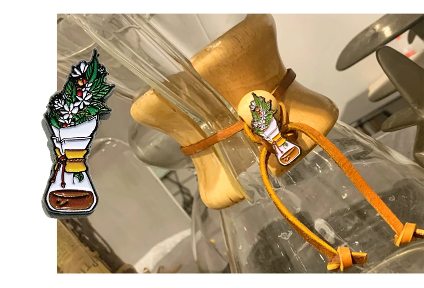 Бариста Брошь Ретро кофейная машина ручка кофейная чашка лист цветок значок день рождения креативный подарок металлические капельные броши аксессуары