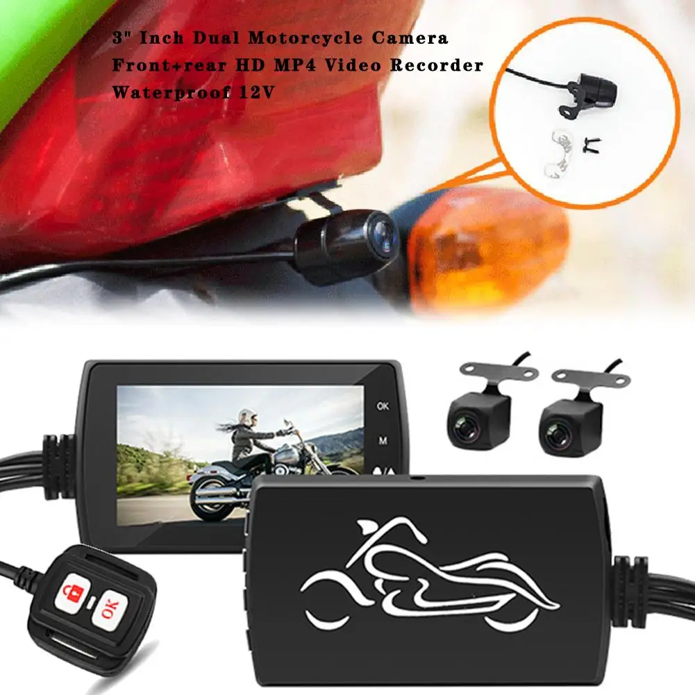 

3 Inch 12V Universal Wire-controlled Waterproof Motorcycle Video Recorder HD 1080P Front And Rear Dual Recording Camera