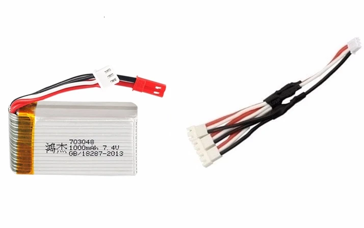 7,4 v 1000mah 703048 Lipo батарея+ зарядное устройство для MJXRC X600 U829A U829X X600 F46 X601H JXD391 FT007 2s Lipo батарея RC игрушка Батарея - Цвет: Белый