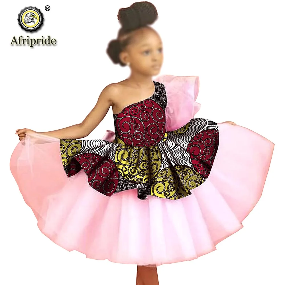 African Girl Dresses Ankara Dashiki Print Ankara Lovely Dress Casual Kids Print Mini Dress Shirt Dress AFRIPRIDE S1940018
