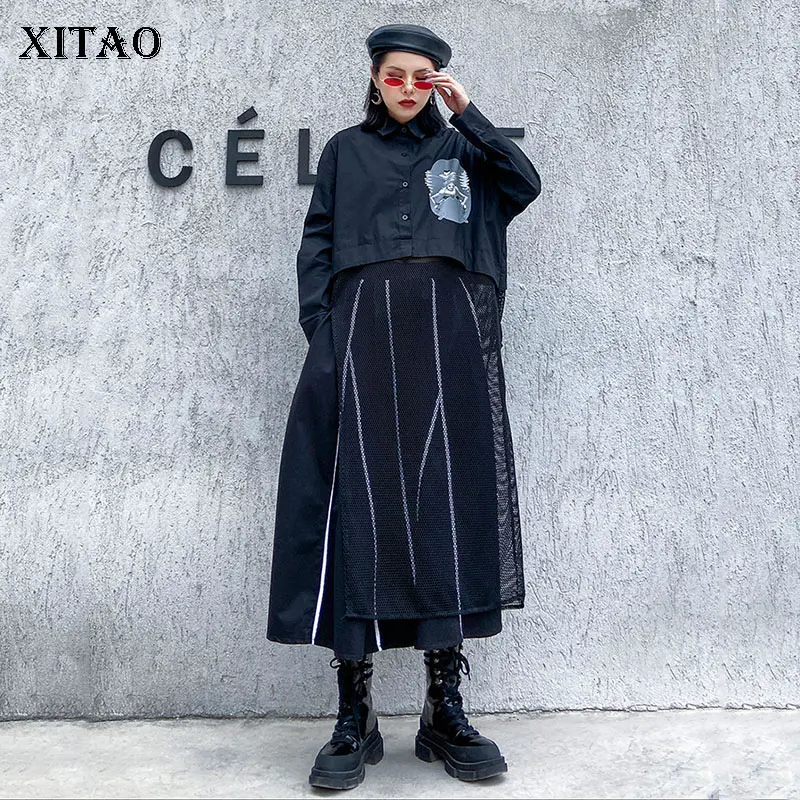 Женские топы и блузки XITAO Harajuku комбинированные из сетчатой ткани уличная мода