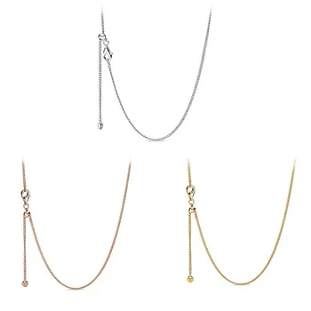 

925 Sterling Silver Classic Rose Gold Optional Necklace For Women Wedding Party Gift Pandora Jewelry