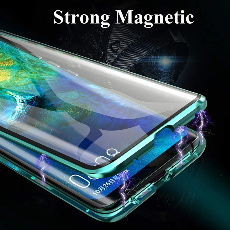10 шт. металлический флип-чехол для телефона huawei mate 20X P30 задняя крышка двойное закаленное стекло mate 20 Pro P30 Pro P30e Coque