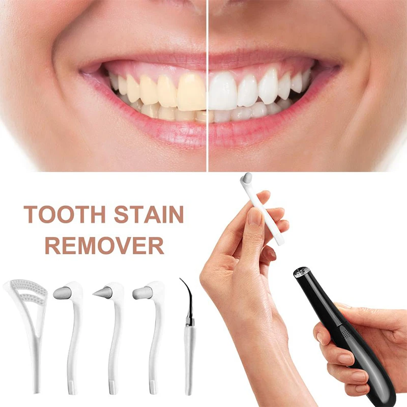 

Portable 5 In 1 Electric Tooth Calculus Remover Vibration Sonic Dental Scaler Tooth Stains Tartar Scraper Teeth Polisher Cleaner