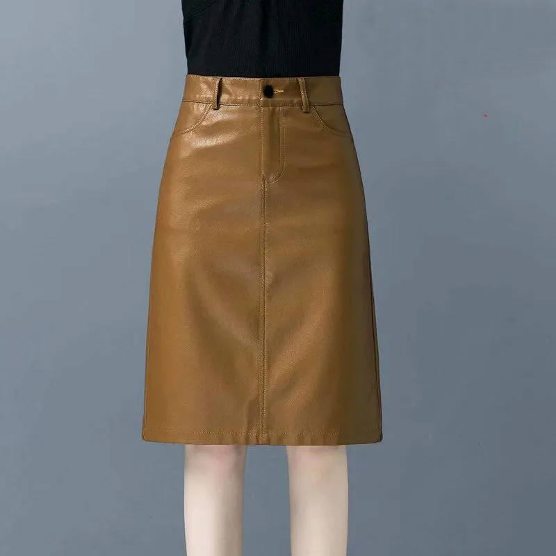 black skirt 2021 Fashion Women Short Skirt 100% Natural Sheepskin Genuine Leather with Belt Female Real Slim Hip Skirt Plus Size 4XL Y303 floral skirt Skirts