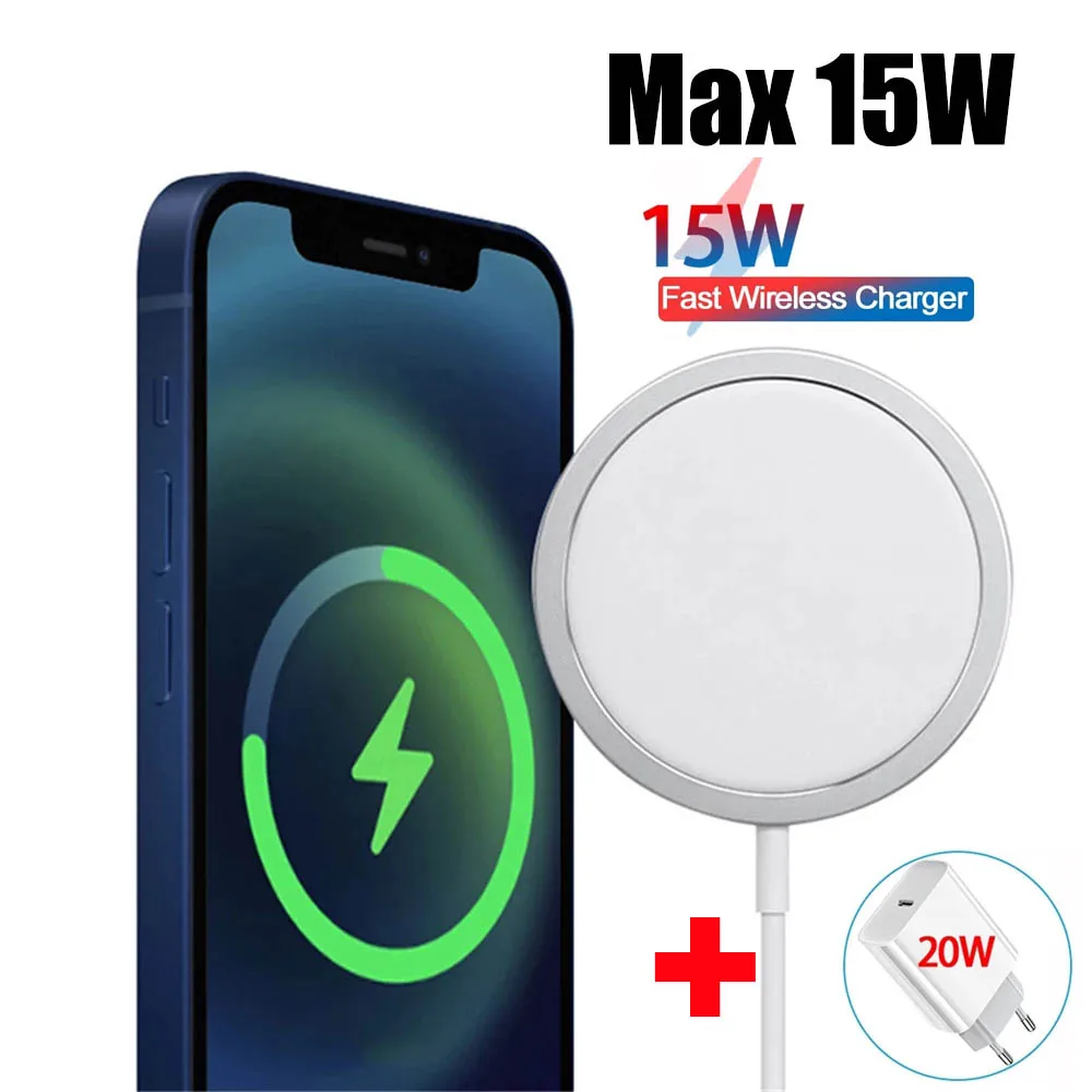15 Вт Беспроводное зарядное устройство для iPhone 12 Pro Max Мини 11 Магнитная Адсорбция USB