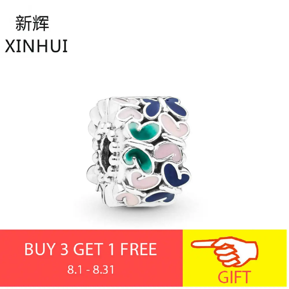 

XINHUI NEW Style Fine 100% 925 Sterling Silver BUTTERFLY ARRANGEMENT CLIP Charm For Original Bracelet DIY Beads Jewelry Gifts