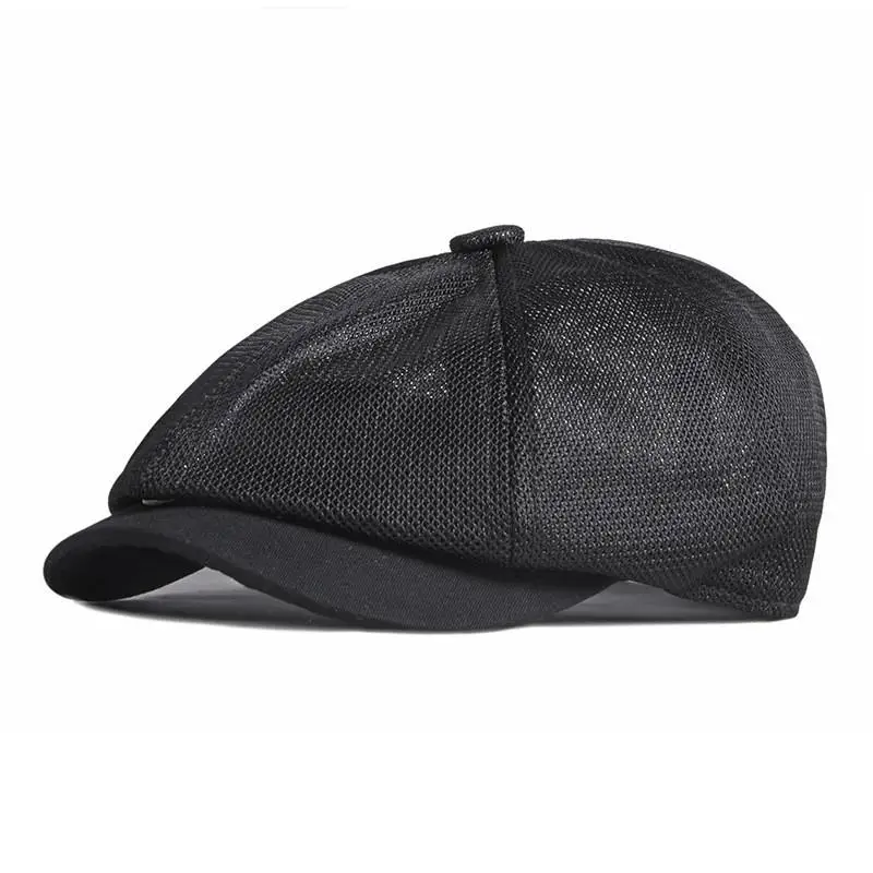 black beret for men 2021 Acrylic the Spring Summer solid color mesh Newsboy Caps Flat Peaked Cap Men and Women Painter Beret Hats 03 men's wool berets for sale