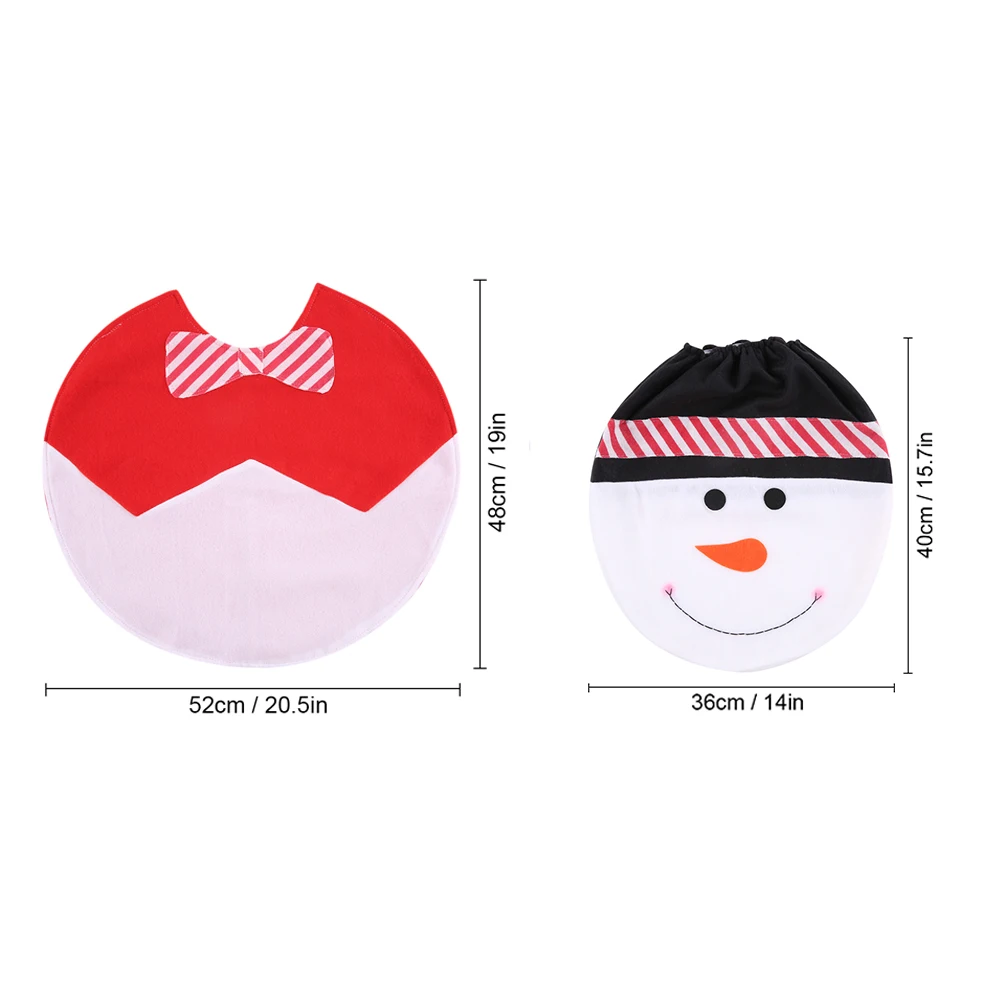 Hot Christmas Toilet Seat Cover + U-shaped Anti-slip Bathroom Rug Bathmat Set Decorations Ornaments--Santa Claus | Дом и сад