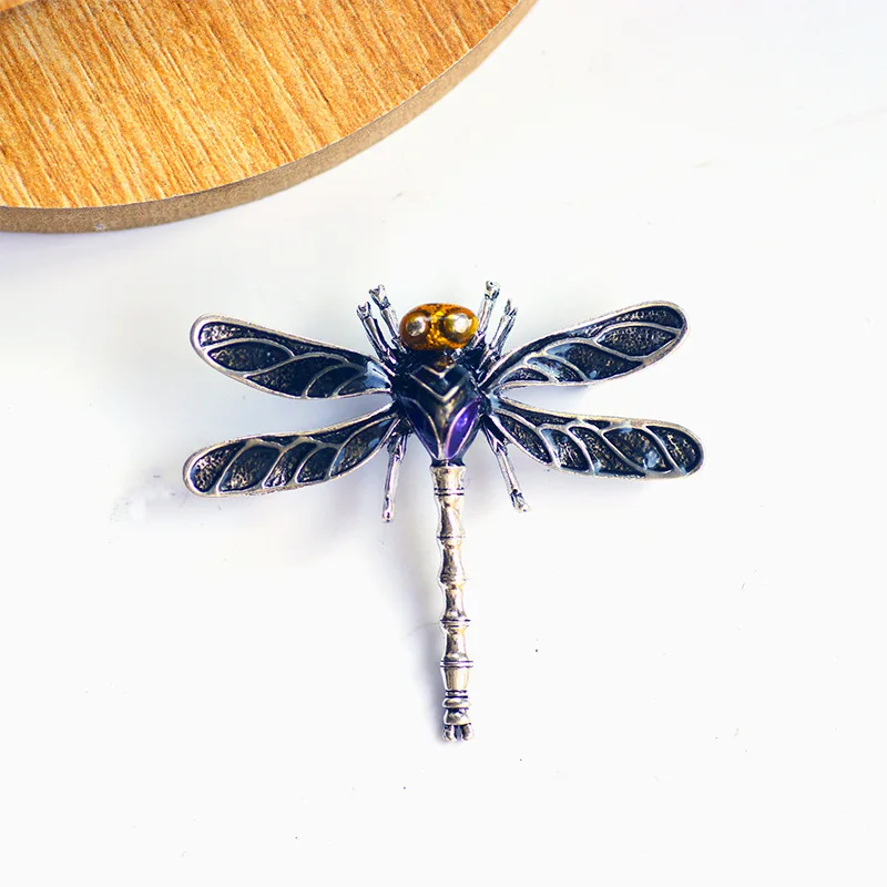 EE _ eg _ antiguo de Mujer con Estrás Libélula Insecto Broche Pin Vestido joyas GIF 