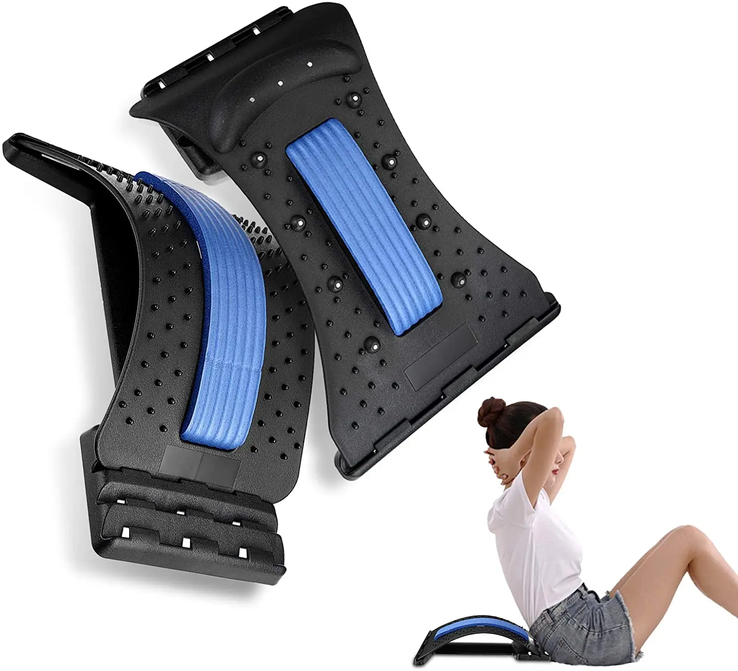 Lumbar Relief Back Stretcher Device Magic Support Stretch Fitness Relaxation Spine Pain Magnetic Traction Massagr | Красота и