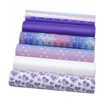

20x34cm 6pcs/set Valentine Day Purple Series Faux Synthetic Leather Fabric Sheets ,DIY handmade materials for bag,1Yc7443