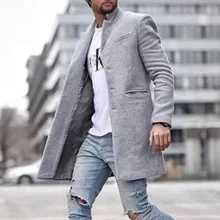Осеннее модное тонкое шерстяное пальто для мужчин размера плюс, весна, верхняя одежда, черный теплый мужской Длинный блейзер, пальто для офиса, пальто, 4XL