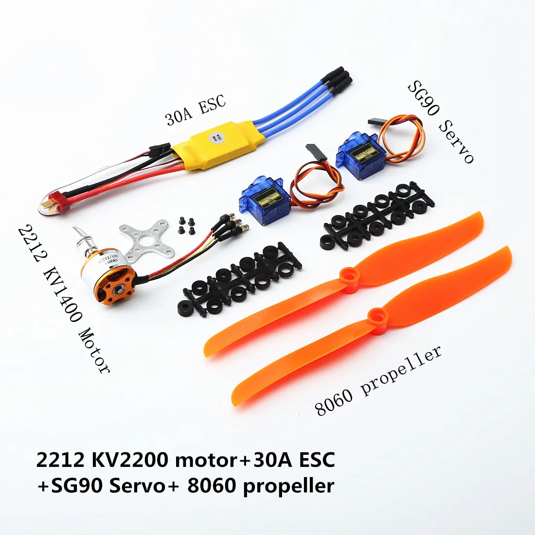 Новый стиль A2217/A2212 2200KV / 1000KV бесщеточный двигатель 30A 40A ESC SG90 9G микро сервопривод с