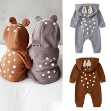 Barboteuse pour bébé cerf mignon, combinaisons de dessin animé pour enfants, vêtements d'extérieur 